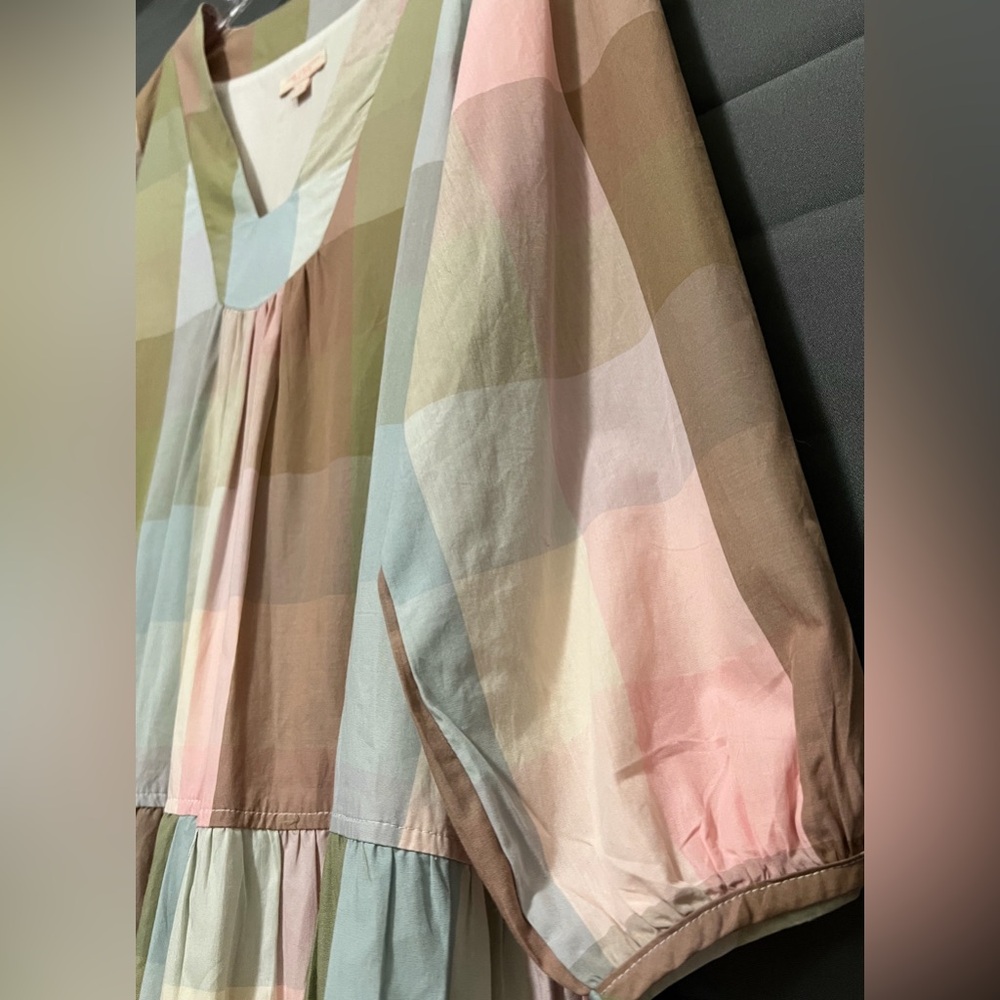 Pink Chicken Ruffled Tiered Green and Pink Sundress - Picture 5 of 8